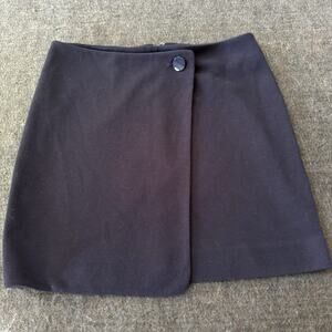 LOFT Size 8 Black Mini Skirt Classic Button Front Detail - Office To Evening